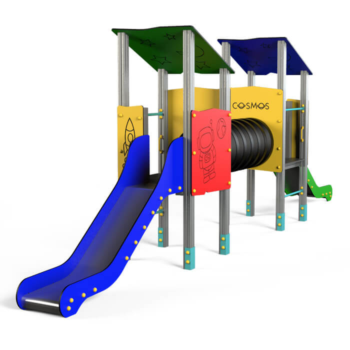 Parque Infantil con Dos toboganes y Temática Universo